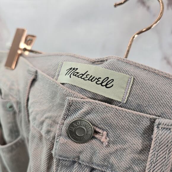 Madewell Jeans Womens 30 Pink High Rise Straight Mom Overdyed Lilac - Picture 3 of 14